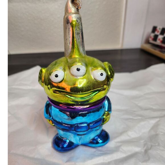 Vintage‎ Pixar Toy Story Alien Glass Ornament Pizza Planet RARE Little Green Men - Picture 1 of 5